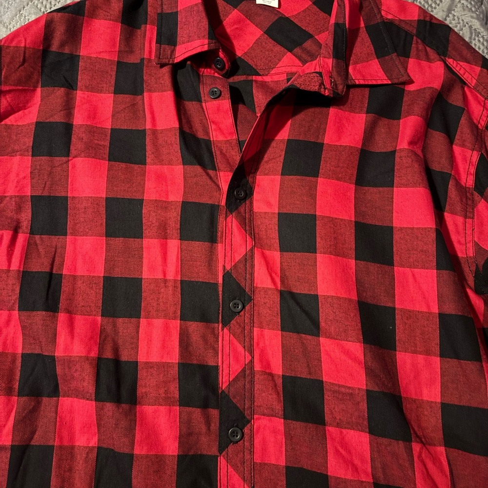 Red and Black Checkered Men's Shirt